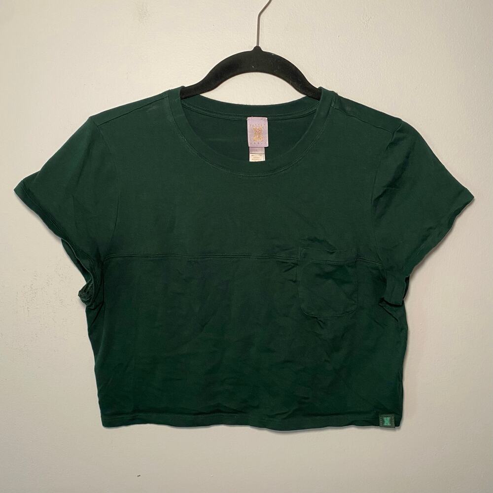 Savage X Fenty Emerald Green Cropped Tee Basic Boxy Loungewear Women size Large